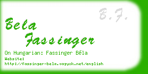 bela fassinger business card
